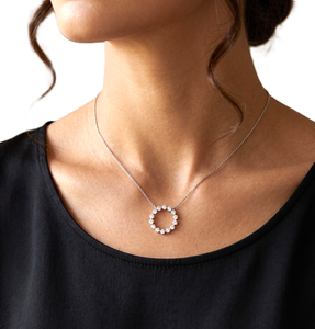 Manufacturer 10K 14K 18K <b>Solid</b> <b>Gold</b> Round Cut Lab Diamond <b>Pendant</b> Necklace Minimalist Snake Chain Circle <b>Pendant</b> IGI Certified - Product Image 2
