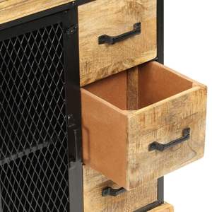 Aparador de Madera de Mango Maciza y Hierro con Recubrimiento en Polvo en Combinación de Colores Marrón y Negro - Product Image 6
