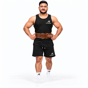 Cinturón de levantamiento de pesas de cuero resistente para hombre, hebilla de doble punta, para gimnasio, entrenamiento, personalización de marca, venta al por mayor, OEM, deportes - Product Image 3