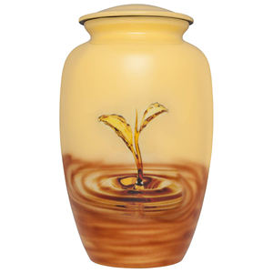 Urna de Metal con Imagen de Flor Blanca para Cenizas, Urna Funeraria para Adultos, Estilo Americano/Europeo - Product Image 4