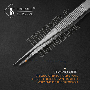 TRUSMILE Pince à épiler chirurgicale Pointe fine Outil chirurgical dentaire de précision Poignée ergonomique en acier inoxydable - Product Image 3