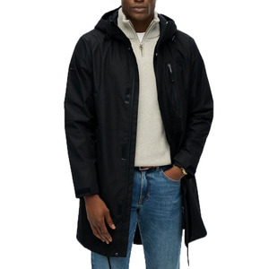 Impermeable Largo de Invierno Personalizado Estilo Vintage, Chaqueta Cortavientos de Nylon Resistente con Capucha y Logotipo Frontal - Product Image 5