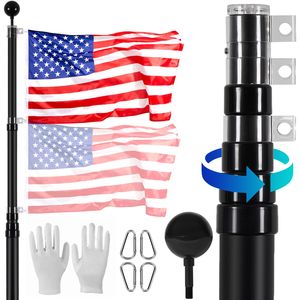 Kit Asta Telescopica per Bandiera 20FT in Lega di Alluminio Resistente, 3 Modalità di Visualizzazione, Confezione con 3x5 Bandierine per Uso Esterno - Product Image 4