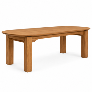 Solid Teak Wood Modern <b>Dining</b> <b>Table</b> with Reverse Bevel <b>Top</b> Eco-Friendly & Waterproof Round Shape for Hotel & Apartment Use - Product Image 2