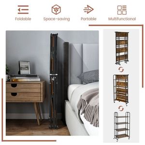 <b>Kitchen</b> Storage Cart Foldable Rolling Design with <b>Shelves</b> - Product Image 6