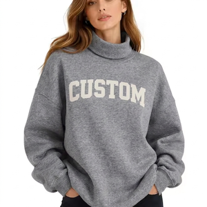 Sudadera Oversize de Cuello Alto de Mezcla de Algodón Premium para Mujer, Estilo Relajado para el Día a Día, Proveedor Mayorista de Fábrica - Product Image 1