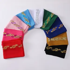 Foulard hijab en mousseline de soie pour femmes, foulard en voile moderne, châle, tête, écharpe, impression premium, 2023