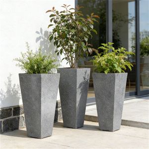 Maceta y jardinera de plástico gris de alta calidad para la decoración de tu jardín y hogar - Product Image 4