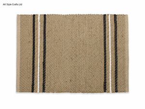 Striped Cotton Woven Anti-Bacteria Non-Slip Placemat Neutral Dining <b>Table</b> Decor for Home Restaurant Cafe <b>Car</b> - Product Image 3