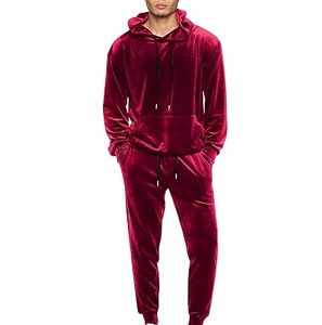 OEM Fashion Sportswear Men Velvet <b>Tracksuit</b> 2 Piece Set Acid Wash Streetwear 100% Cotton Breathable RTS Product Track Suits - Product Image 6