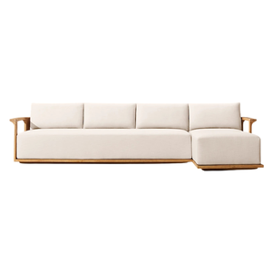 Modern Luxury hotel emma Outdoor Sectional <b>Sofa</b> Mahogany Wooden Patio Couch Contemporary Garden - Product Image 1