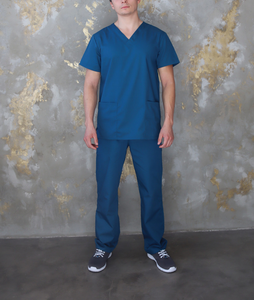 Unisex Custom Logo Short Sleeve Nurse <b>Scrub</b> Sets <b>Scrub</b> <b>Top</b> Polyester/Rayon Woven Needle Detection Hospital OEM Custom Logo - Product Image 4