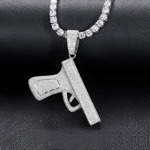 Pendentif Hip Hop en Moissanite Diamant, Argent 925, Bijou de Luxe, Design Audacieux, Cadeau - Product Image 1