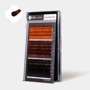 [Private Label] Ciglia Finte Premium Coreane in PBT Laser Effetto Visone Multi-Marrone 0.20 Ingrosso (Curvatura B,J) (Mix 9-13mm) Ciglia Singole Morbide - Product Image 1