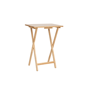 Set di 2 Tavolini Pieghevoli Moderni per TV con Ripiano Portaoggetti in Legno di Gomma Naturale 19"L X 14.5"W X 26"H per Soggiorno Uso Interno - Product Image 2