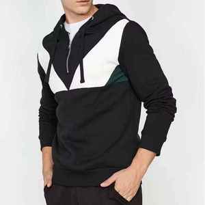 Sweat à capuche décontracté pour homme, coupe-vent, avec fermeture éclair quart de tour, logo personnalisé, nouveau style, fermeture éclair verticale, 100 % coton molletonné, anti-rétrécissement - Product Image 3