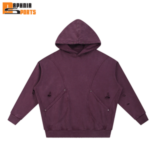Sudadera con capucha de invierno de moda para hombre, 380 g/m², pesada, desgastada, al por mayor, oversize, con lavado a la piedra vintage, personalizada digitalmente - Product Image 3