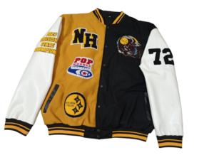 Custom Chenille Embroidery Logo Patch Long Sleeve Letterman <b>Jacket</b> for <b>Men</b>-for Winter Sports Work or School Wear - Product Image 1