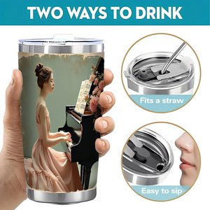 20oz Double Wall Stainless Steel Tumbler Vacuum Insulated Reusable Eco Friendly <b>Drinkware</b> for Home Office Use - Product Image 5
