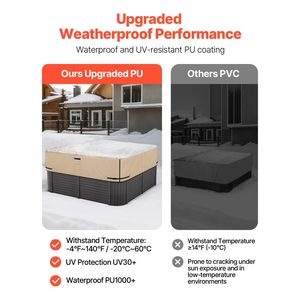 Copertura per Vasca Idromassaggio da Esterno 85 X 85 X 20 Pollici, Impermeabile e Resistente alle Intemperie, in Tessuto Oxford 600D Resistente - Product Image 4