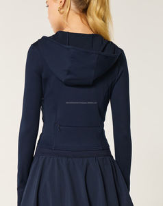 เสื้อฮู้ดผ้าสแปนเด็กซ์แบบซิปรูดซิปสำหรับผู้หญิงมีโลโก้ด้านหน้าเสื้อฮู้ดการออกกำลังกายทุกช่วงราคาพิเศษ - Product Image 2