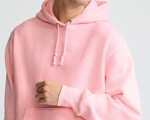 Sweat à capuche unisexe surdimensionné en tissu polaire tricoté, motif uni, avec poche, idéal pour l'hiver, sans cordon de serrage - Product Image 4