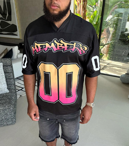 เสื้อเจอร์ซีย์อเมริกันฟุตบอล/ฟุตบอล แบบยูนิเซ็กซ์ สีเทา คอวี แขนสั้น ผ้าตาข่าย พิมพ์ลายแบบซับลิเมชั่น ระบายอากาศได้ดี ซับเหงื่อ ผลิตจากโพลีเอสเตอร์ 100% - Product Image 3