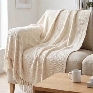 Mustard Cotton Woven <b>Throw</b> with Tactile Texture and Fringe <b>for</b> Sofa Bed Lounge <b>Chair</b> and Warm Contemporary Home Furnishing - Product Image 3