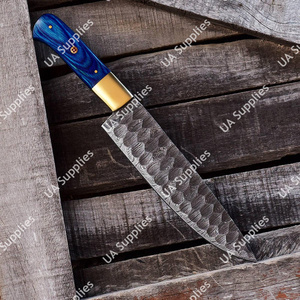 Couteau de Chef Professionnel de Qualité Industrielle en Acier Damas Tranchant comme un Rasoir, Manche en Bois Pakka et Laiton, OEM - Product Image 2