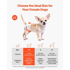Pannolini Usa e Getta Stampati per Cani Femmine |   Super assorbente e a prova di perdite a 360° |   Indicatore di umidità - Product Image 2