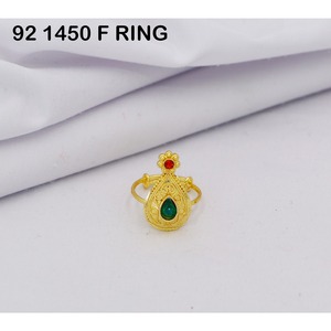 Anillo de Dedo de Diseño Antiguo Chapado en Oro para Mujer, Anillo de Aleación Étnico y Nupcial, Anillo de Dedo Tradicional de Fiesta - Product Image 5