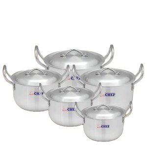 Batterie de cuisine moderne 5 pièces en aluminium de qualité supérieure classique écologique pour la maison/le restaurant cuisinière à gaz poignée latérale en métal - Product Image 1