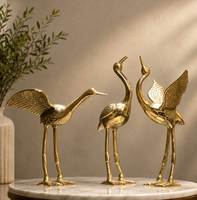 Patung Burung Bangau Modern Warna Emas, Figur Flamingo Egret, Dekorasi Meja Ruang Tamu, Kerajinan Tangan-Ali Handicrafts, Pasokan Grosir B2B