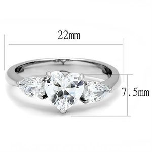 TK3138-High Polished Stainless Steel <b>Ring</b> with AAA Grade CZ Clear-Dishes & <b>Plates</b> - Product Image 2