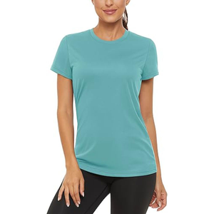 Camiseta Deportiva Personalizada para Mujer, Cuello Redondo, Color Turquesa, Secado Rápido, Transpirable, para Entrenamiento Físico, Gimnasio y Running - Product Image 1