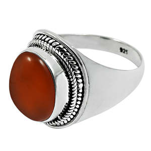 Hermoso Anillo de Plata de Ley 925 Hecho a Mano con Gema de Cornalina, Joyería Fina con Engaste de Bisel, Joyería Boho al por Mayor - Product Image 1