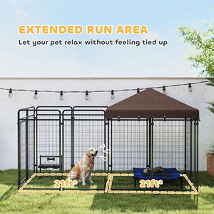 Cuccia di Lusso XXL per Cani in Acciaio Inossidabile, Gabbia Grande da Esterno con Motivo Quadrato e Stile Animale per l'Allevamento - Product Image 3