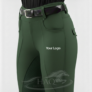 Leggings de equitación para mujer con agarre de silicona en todo el asiento, cintura alta y tela elástica para entrenamiento y uso diario. - Product Image 1