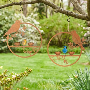ที่ให้อาหารนกแบบแขวนโลหะสำหรับตกแต่งสวน บ้าน และลานบ้าน - Product Image 6