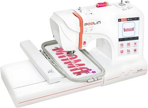 Machine à broder PooLin EOC05 pour débutants, grand écran tactile de 7 pouces facile à utiliser, zone de broderie de 4 x 9,25 pouces - Product Image 2