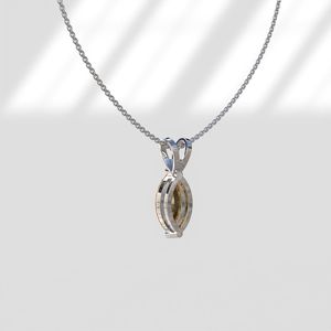 Fancy Yellow Marquise Cut Moissanite Pendant Women's Bunny Ear Bale Necklace 14K Gold Rhodium Plated Luxury IGI Certified - Product Image 5