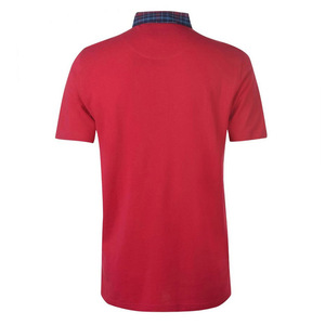 Polo de Manga Corta Rojo para Hombre, de Algodón Piqué, con Cuello a Cuadros, Estilo Casual, Corte Regular, Tejido de Punto - Product Image 3