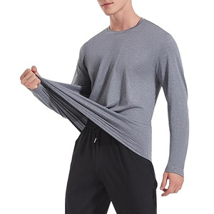 Chemises de sport pour hommes à séchage rapide, confortables, respirantes, col rond, manches courtes, 100% coton, pour la musculation et la course en plein air - Product Image 1