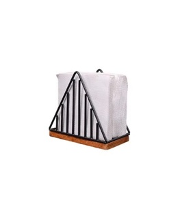 Premium Metal Iron Napkin Holder with Attractive Design Home Kitchen Table Top <b>Tissue</b> Organizer on Wooden Base for <b>Weddings</b> - Product Image 2