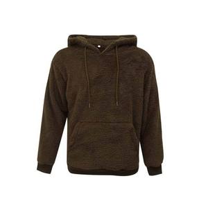 Men's Oversized Hooded Fleece Sweatshirt Solid Color Casual Pocket Design Winter Wear Regular Fit Polyester/Cotton 400g - Product Image 2