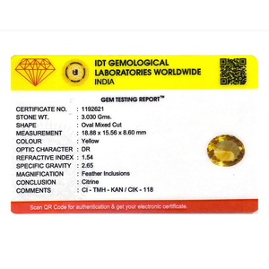 Natural Cat's Eye Citrine Loose Gemstone 15.15 Carat 4mm Excellent Cut Certified Wholesale - Product Image 4