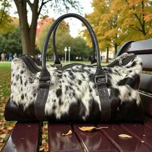 Sac de voyage en cuir véritable de qualité supérieure, fabriqué en usine OEM, avec fermeture à glissière, léger, grande capacité, sangle réglable LHODB-0084 - Product Image 3