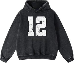 Cotton Pullover Hoodie Men Women Casual Washed Hoodie Distressed Retro Fashion Drop Shoulder Design - Product Image 1