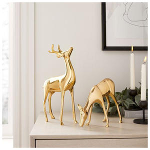 Estatua Minimalista de Reno Navideño de Aluminio para Decoración Elegante de Mesa y Repisa - Product Image 3