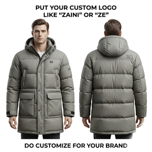 ZAINI 500gsm Premium 100% Polyester <b>Men's</b> Winter Hooded Quilted <b>Jacket</b> Windproof Waterproof Camouflage Pattern Black <b>White</b> Thick - Product Image 1